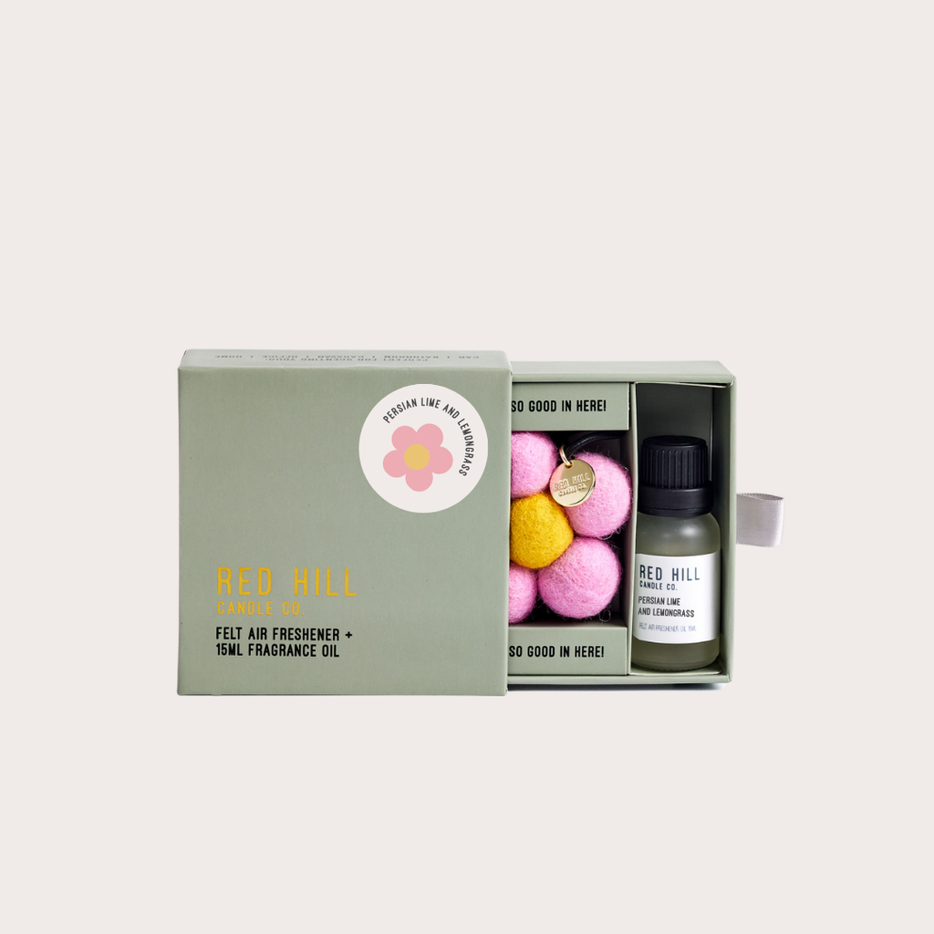 Persian Lime & Lemongrass Felt Flower Air Freshener: Pink