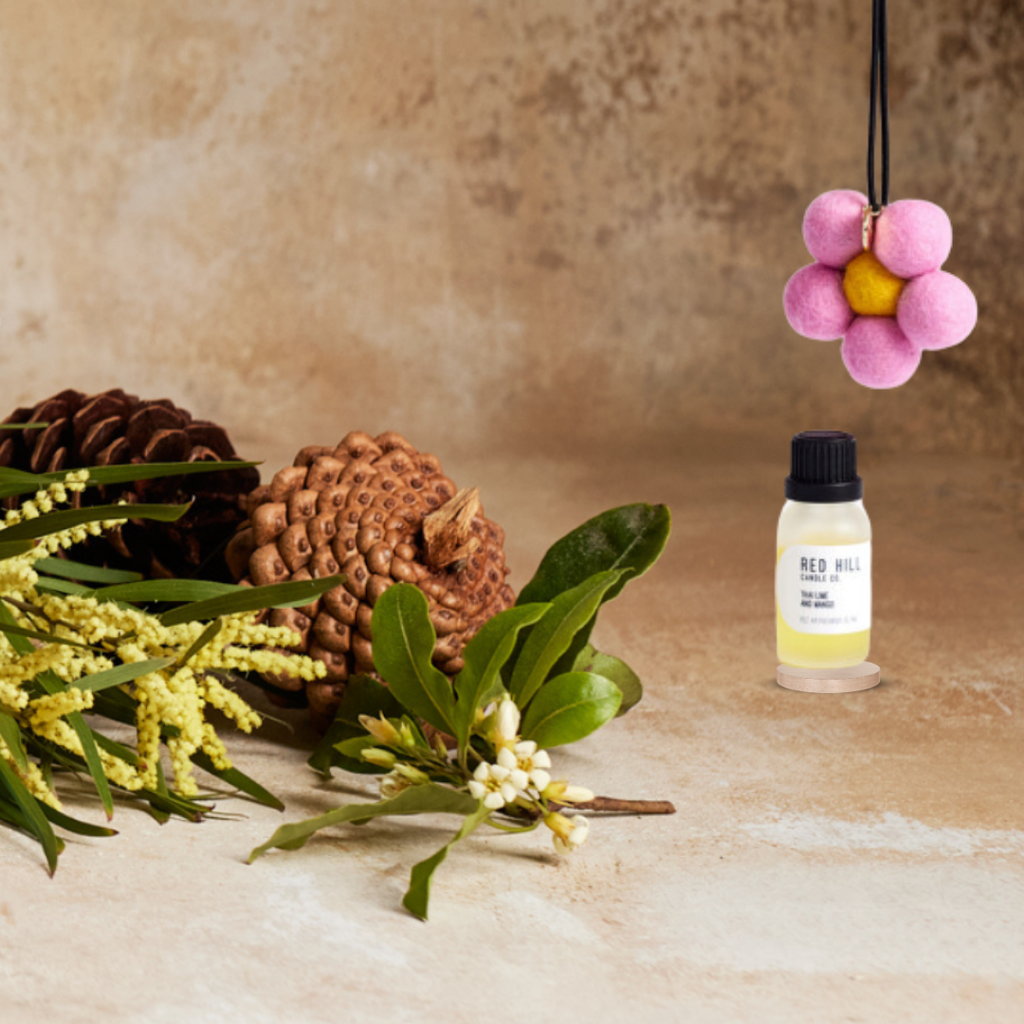 Persian Lime & Lemongrass Felt Flower Air Freshener: Pink