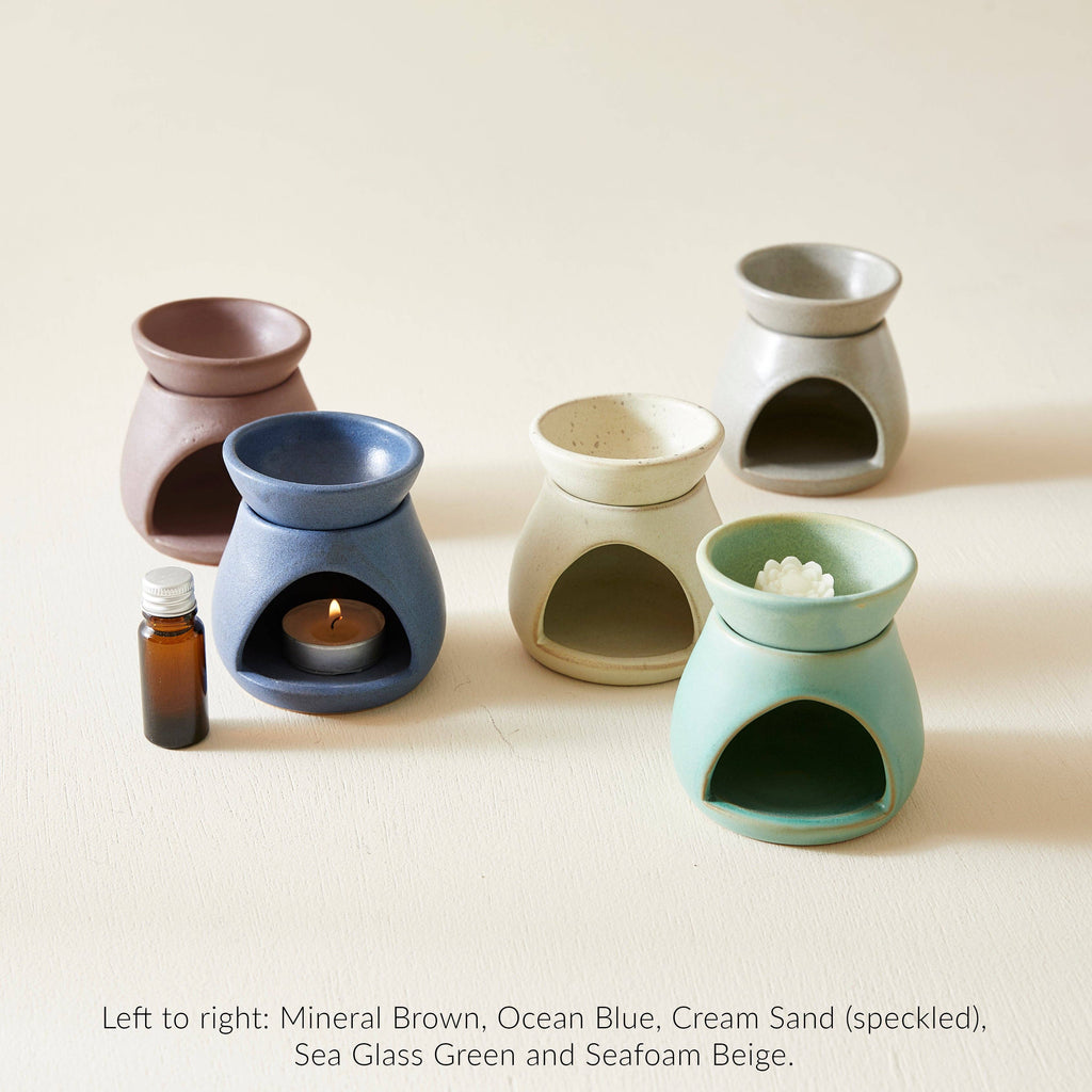 SUNU Stoneware Essential Oil Burner: Cream Sand