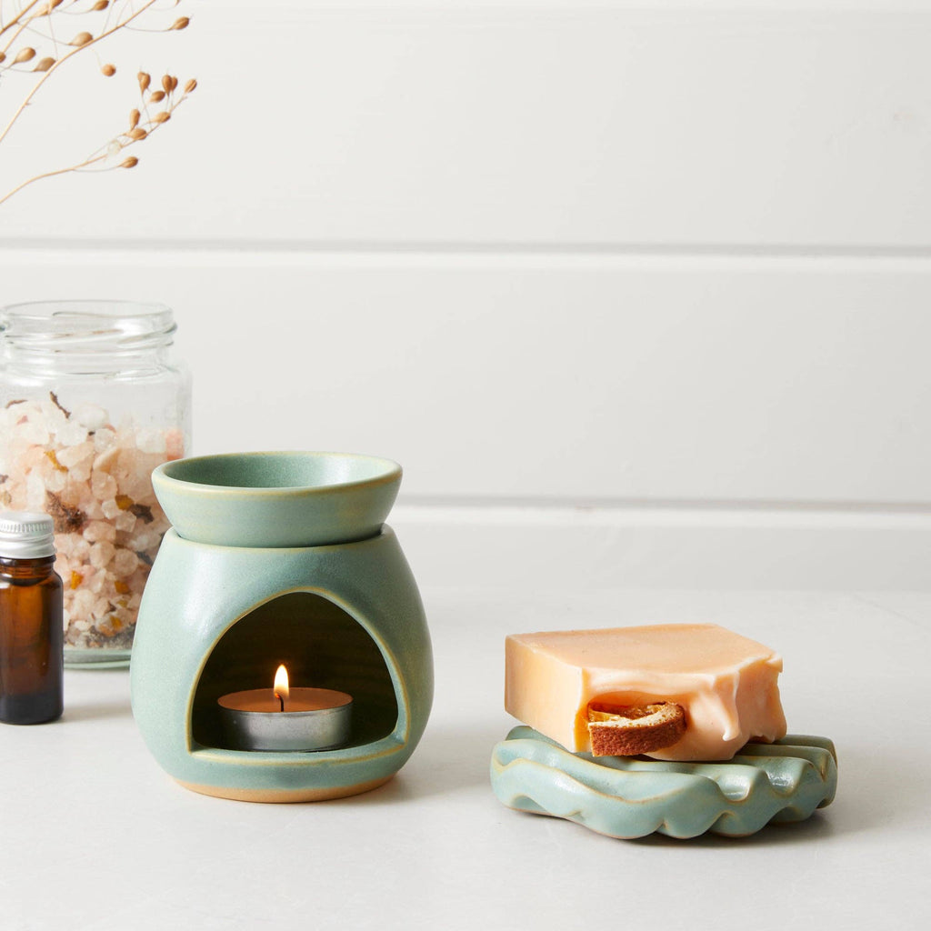 SUNU Stoneware Essential Oil Burner: Cream Sand