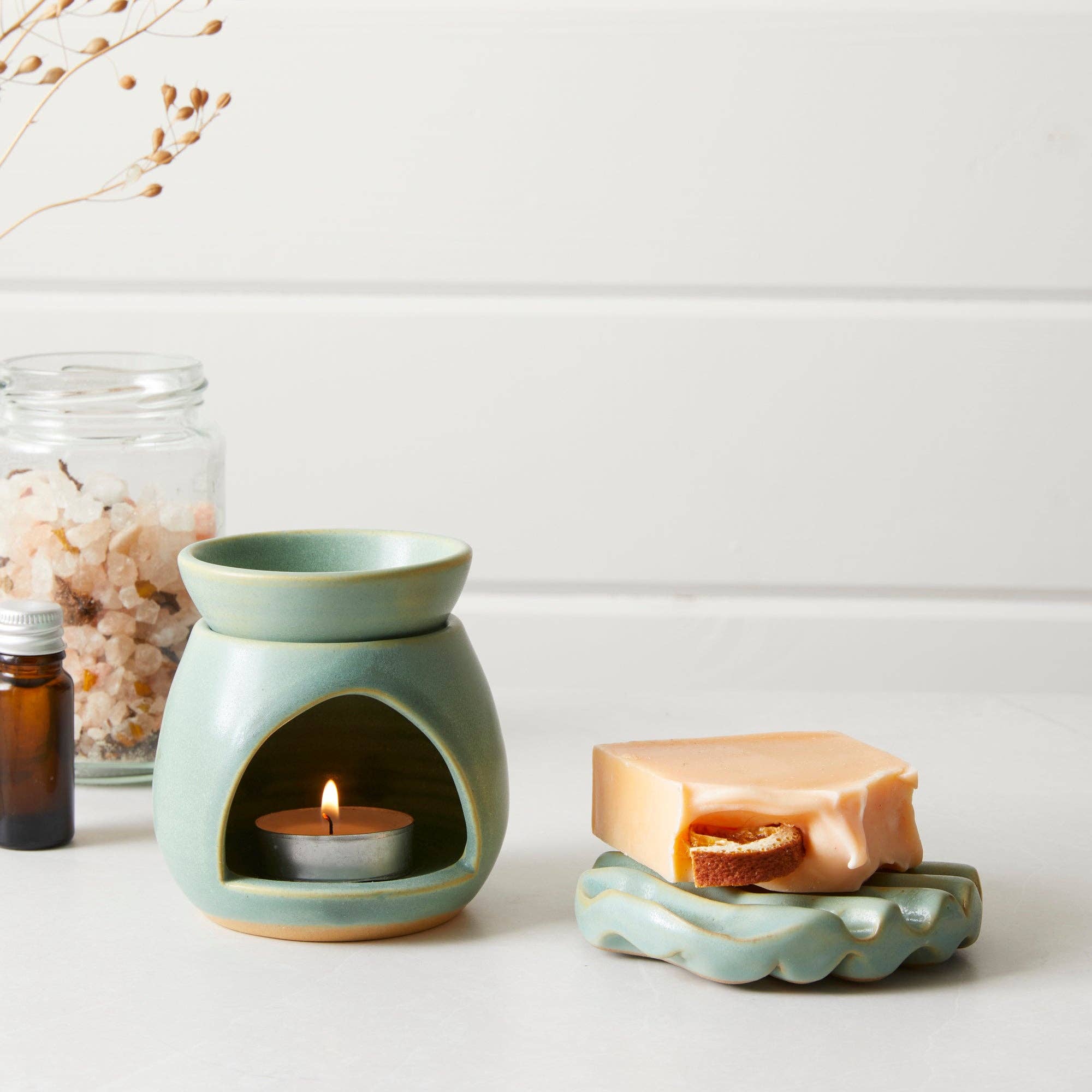 SUNU Stoneware Essential Oil Burner: Cream Sand